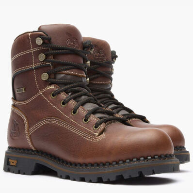 Georgia Boot AMP LT Logger Women's Alloy Toe Waterproof Low Heel Logger Boot, , large