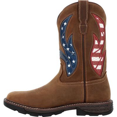 Georgia Boot Carbo-Tec FLX 11" Patriotic Waterproof Pull-On Work Boot, , large