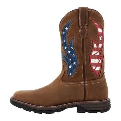 Georgia Boot Carbo-Tec FLX 11" Patriotic Waterproof Alloy Toe Pull-On Work Boot, , large