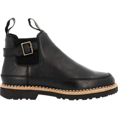 Georgia Boot Women's Black Buckle Chelsea Romeo, , large