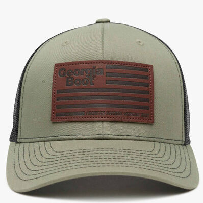 Georgia Boot Unisex Leather Patch Trucker Hat, , large