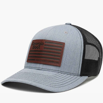 Georgia Boot Unisex Leather Patch Trucker Hat, , large
