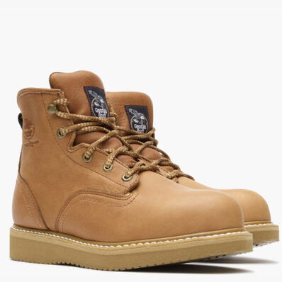 Botas de trabajo Georgia Barracuda doradas de tacón en cuña con punta de acero, , large