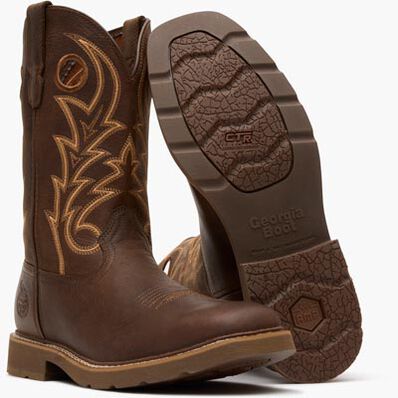 Georgia Boot Core 37 11" Steel Toe Western Pull-On Work Boot, , large