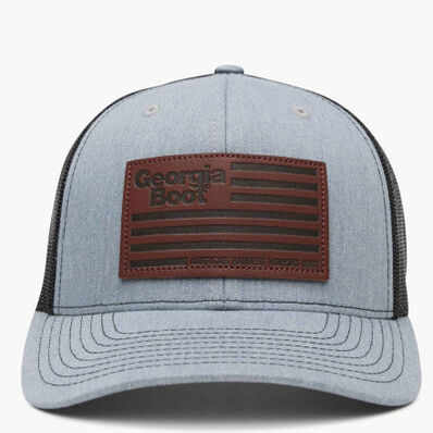 Georgia Boot Unisex Leather Patch Trucker Hat, , large