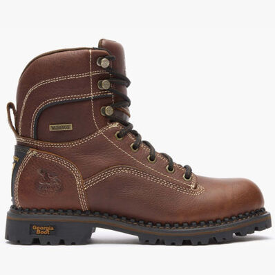 Georgia Boot AMP LT Logger Women's Alloy Toe Waterproof Low Heel Logger Boot, , large