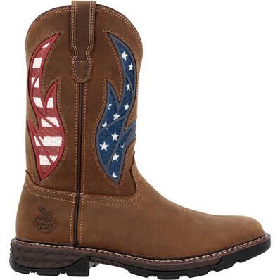 Georgia Boot Carbo-Tec FLX 11" Patriotic Waterproof Pull-On Work Boot, , large