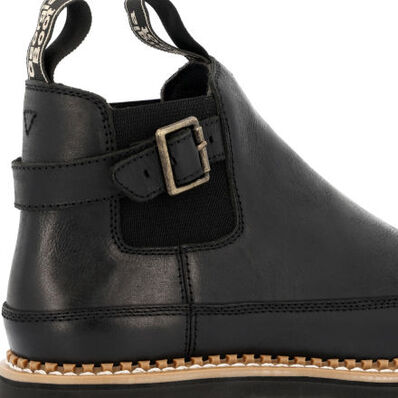 Georgia Boot Women's Black Buckle Chelsea Romeo, , large